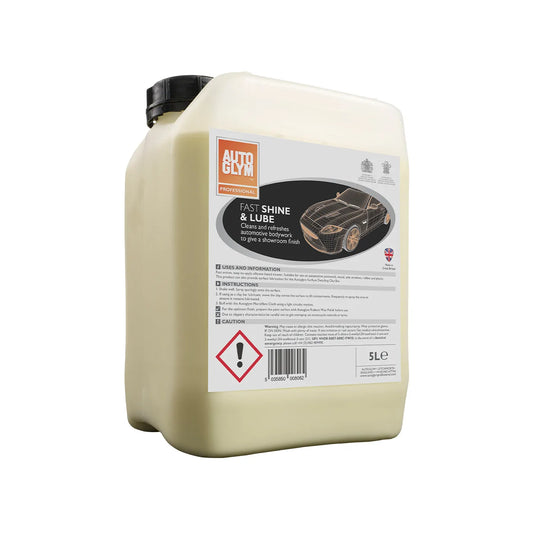 Large container of Auto Glym Fast Shine & Lube on a white background