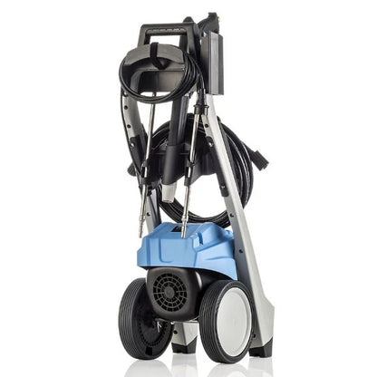 Pressure washer with hose reel on a white background