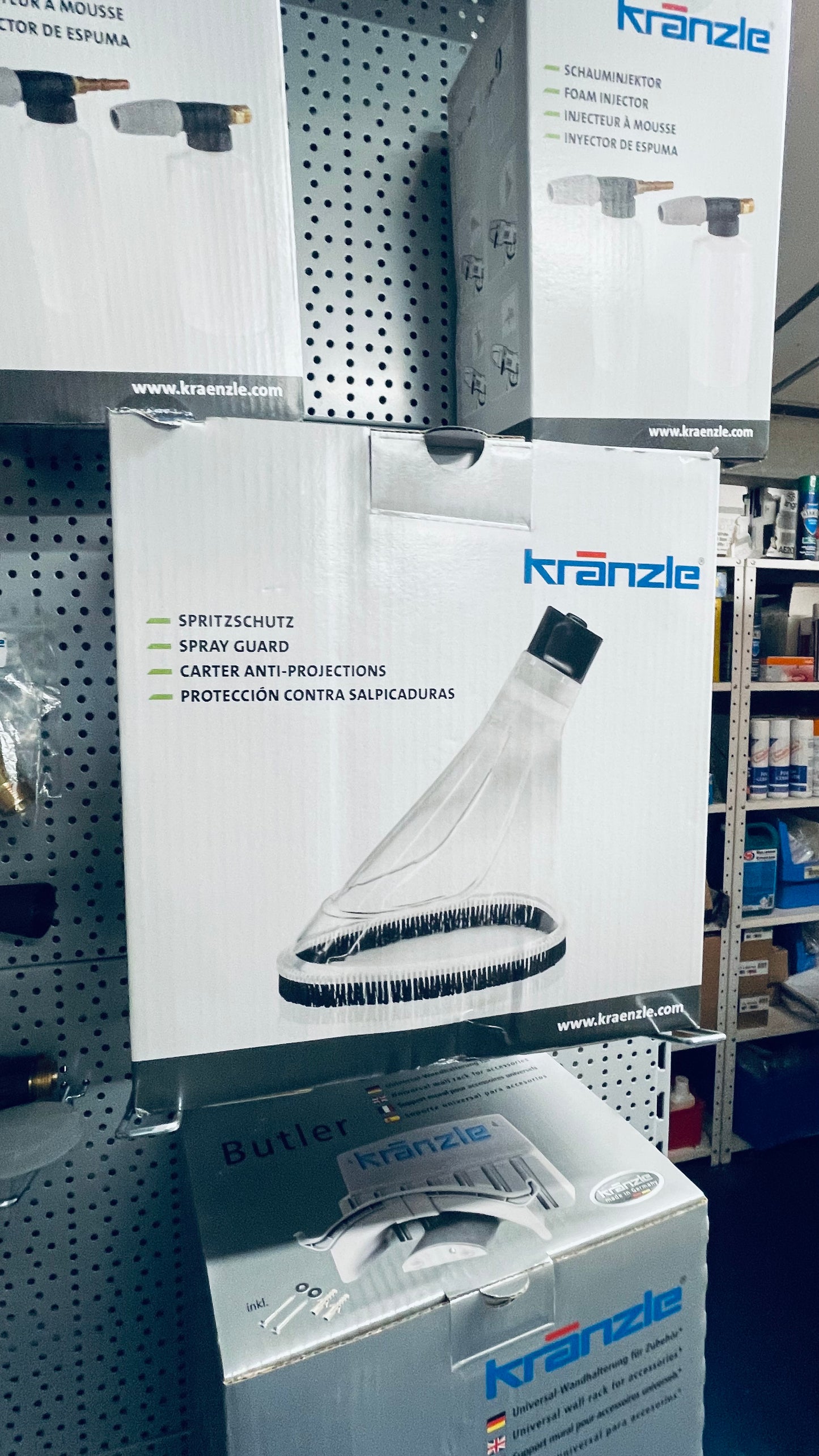 Kranzle spray guard packaging on a store shelf