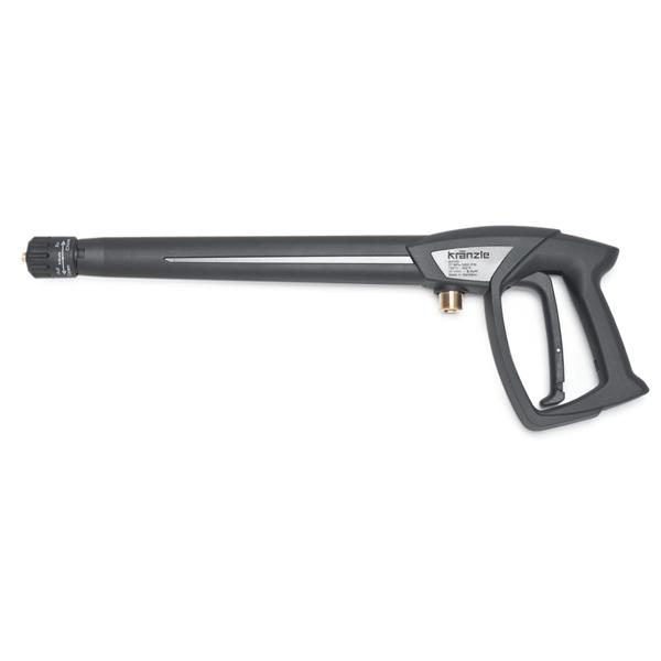 Gray pressure washer gun on a white background