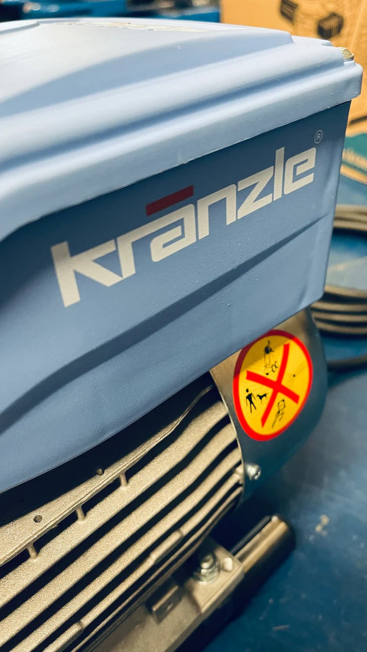 Kranzle machine with a no smoking symbol on a blue background